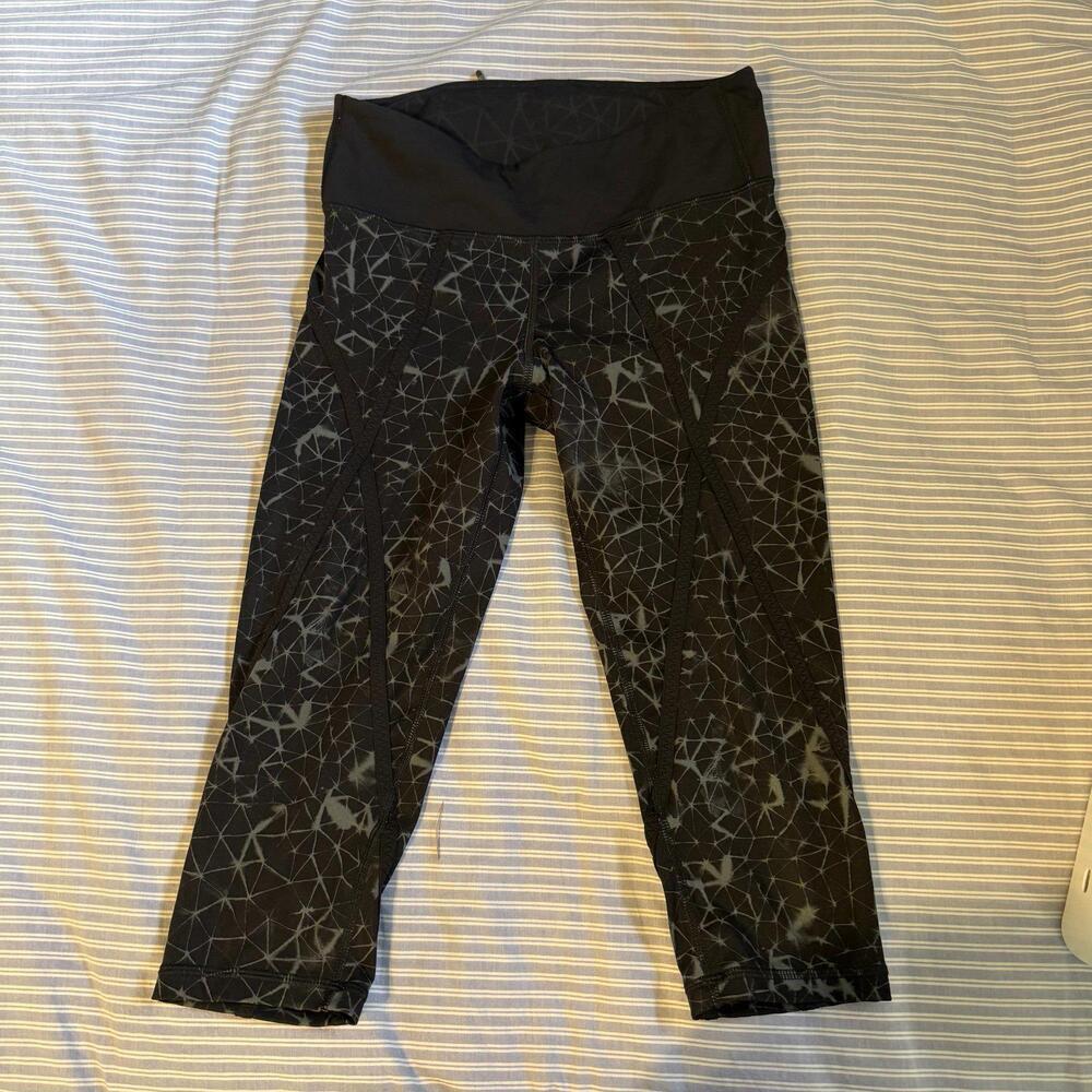 Lululemon Athletica Pedal Pace Crop Black star crushed coal Crop Pant